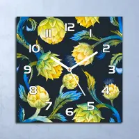 Coloray Deko Glasuhr Wanduhr 30x30 stil Artischocke Quarz Küchenuhr Bürouhr