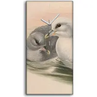 Coloray Leinwand Uhr Küche Wohnzimmer Bild 30x60 Vögel Wild Tiere Zeichnung Kunst - weiße Hände