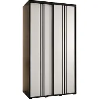 MEBLE KRYSPOL Davos 6 Schrank, zwei Türen - 235,2x130x60 cm - Schwarz Weiß Schwarz