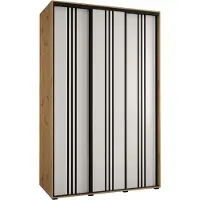 MEBLE KRYSPOL Cannes 6 Schrank mit 3 Schiebetüren - 205,2x160x60 cm - Artisan Weiß Schwarz