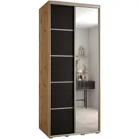 MEBLE KRYSPOL Davos 5 Schrank, zwei Türen - 235,2x110x60 cm - Artisan Schwarz Silber