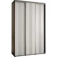 MEBLE KRYSPOL Davos 6 Schrank, drei Türen - 235,2x150x45 cm - Schwarz Weiß Silber