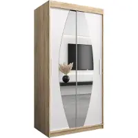 MEBLE KRYSPOL Kleiderschrank, Schiebetürenschrank Schlafzimmer, Schrank mit Spiegel ELYPSE 100 cm