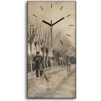 Coloray Dekor Leinwand Uhr Wandbilder Geräuschlos Kunstdruck 30x60 Straße in Etten - schwarze Hände