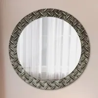 Coloray Spiegel - Mirror zum Wandspiegel Schlafzimmer – Schminkspiegel- stahl textur- Ø70cm
