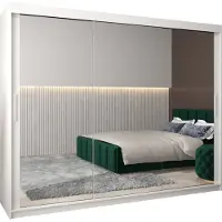 MEBLE KRYSPOL Kleiderschrank, Schiebetürenschrank Schlafzimmer, Schrank mit Spiegel TOKYO 3 250 cm
