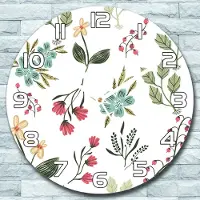 Coloray Wanduhr aus Glas Rund fi 30 Beeren und Blumen Quarz Deko Wohnzimmer Büro