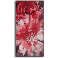 Coloray Küche Wohnzimmer Wand Leinwand Uhr 30x60 Gemälde Abstrakte Blumen Pflanzen - schwarze Hände