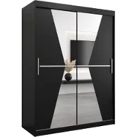MEBLE KRYSPOL Kleiderschrank, Schiebetürenschrank Schlafzimmer, Schrank mit Spiegel MAROKO 150 cm