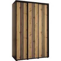 MEBLE KRYSPOL Davos 6 Schrank, drei Türen - 235,2x150x60 cm - Schwarz Artisan Schwarz