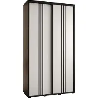 MEBLE KRYSPOL Davos 6 Schrank, zwei Türen - 235,2x140x45 cm - Schwarz Weiß Schwarz