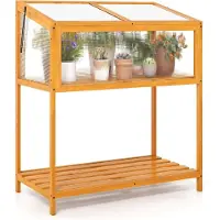 Northix Hochbeet aus Holz mit verstellbarem, transparentem Dach, 90 x 50,5 x 105 cm