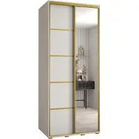MEBLE KRYSPOL Davos 5 Schrank, zwei Türen - 235,2x110x60 cm - Weiß Weiß Gold