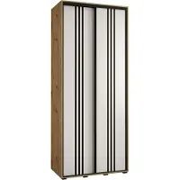 MEBLE KRYSPOL Davos 6 Schrank, zwei Türen - 235,2x120x45 cm - Artisan Weiß Schwarz