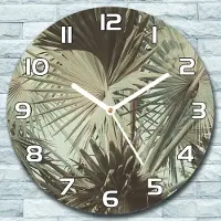 Coloray Wanduhr aus Glas Rund fi 30 Tropischer Busch Quarz Deko Schlafzimmer Büro