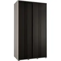 MEBLE KRYSPOL Davos 6 Schrank, zwei Türen - 235,2x130x60 cm - Weiß Schwarz Schwarz
