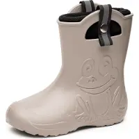 Ladeheid Kinder Federleichte Gummistiefel Thermo Fütterung Mädchen Jungen Rutschfest Regenstiefel Kinder Regenschuhe LA-CA-Frog245 (Gelb, 32/33 EU)