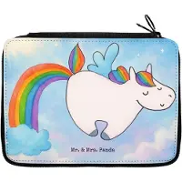 Mr. & Mrs. Panda Etui Einhorn Fliegendes Pferd Design - Weiß - Geschenk, Spielen, Glitzer, Unicorn, Bleistiftetui, Realität, Federmappe, Mäppchen, Schuletui, Regenbogen