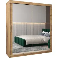 MEBLE KRYSPOL Kleiderschrank, Schiebetürenschrank Schlafzimmer, Schrank mit Spiegel TOKYO 3 180 cm