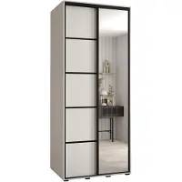 MEBLE KRYSPOL Davos 5 Schrank, zwei Türen - 235,2x110x60 cm - Weiß Weiß Schwarz