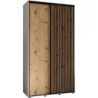 MEBLE KRYSPOL Sapporo 1 Schrank mit 2 Schiebetüren - 205,2x130x45 cm - Weiß Artisan Schwarz