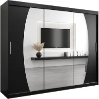 MEBLE KRYSPOL Kleiderschrank, Schiebetürenschrank Schlafzimmer, Schrank mit Spiegel ELYPSE 250 cm