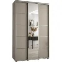 MEBLE KRYSPOL Kryspol Dakota 5 Schrank, drei Türen - 235,2x160x60cm - Kaschmir Silber