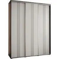 MEBLE KRYSPOL Davos 6 Schrank, drei Türen - 235,2x200x45 cm - Schwarz Weiß Silber