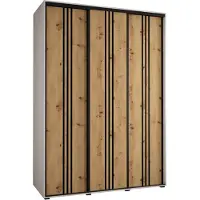 MEBLE KRYSPOL Davos 6 Schrank, drei Türen - 235,2x180x60 cm - Weiß Artisan Schwarz