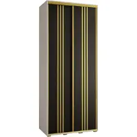 MEBLE KRYSPOL Davos 6 Schrank, zwei Türen - 235,2x100x45 cm - Weiß Schwarz Gold