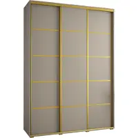 MEBLE KRYSPOL Kryspol Dakota 4 Schrank, drei Türen - 235,2x180x45cm - Kaschmir Gold