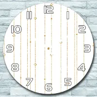 Coloray Wanduhr aus Glas Rund fi 30 Gold Gestreift Quarz Deko Schlafzimmer Büro