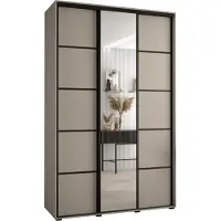 MEBLE KRYSPOL Kryspol Dakota 5 Schrank, drei Türen - 235,2x160x45cm - Kaschmir Schwarz