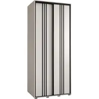 MEBLE KRYSPOL Davos 6 Schrank, zwei Türen - 235,2x120x60 cm - Weiß Weiß Schwarz