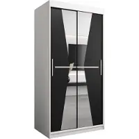 MEBLE KRYSPOL Kleiderschrank, Schiebetürenschrank Schlafzimmer, Schrank mit Spiegel MAROKO 100 cm