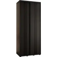 MEBLE KRYSPOL Davos 6 Schrank, zwei Türen - 235,2x110x45 cm - Schwarz Schwarz Schwarz