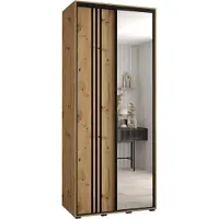 MEBLE KRYSPOL Davos 7 Schrank, zwei Türen - 235,2x120x45 cm - Artisan Artisan Schwarz