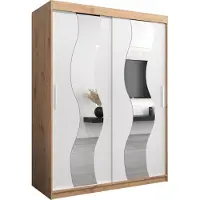 MEBLE KRYSPOL Kleiderschrank, Schiebetürenschrank Schlafzimmer, Schrank mit Spiegel SEWILLA 150 cm