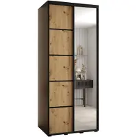 MEBLE KRYSPOL Davos 5 Schrank, zwei Türen - 235,2x120x60 cm - Schwarz Artisan Schwarz