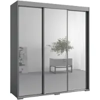 Mzm24 Schiebetürenschrank mit Spiegel Como 3D3L 180 Grau