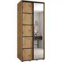 MEBLE KRYSPOL Davos 5 Schrank, zwei Türen - 235,2x120x60 cm - Artisan Artisan Schwarz