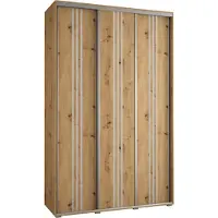 MEBLE KRYSPOL Davos 6 Schrank, drei Türen - 235,2x150x45 cm - Artisan Artisan Silber