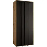 MEBLE KRYSPOL Davos 6 Schrank, zwei Türen - 235,2x120x45 cm - Artisan Schwarz Schwarz
