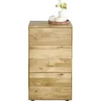 Lebenswert Kommode >KM-0662< 1 Schub, 1 Tür, 1 Boden, Wildeiche massiv natur - 51x89x40cm (BxHxT)
