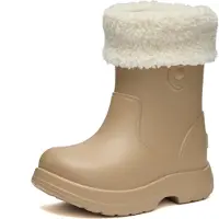 Ladeheid x Camminare Gummistiefel Kinder aus leichtem EVA warm gefüttert wasserdicht und sicher geführt durch rutschfeste Sohle ideal für kalte Tage und Schnee LA-CA-19 (Camel, 22/23 EU)