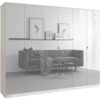 Mzm24 Drehtürenschrank mit Spiegel Monza 6D 240 Kaschmir