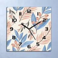 Coloray Wanduhr Echt-Glas-Küchenuhr Vogelbeere Vintage Quarz 30x30 Deko Bilder