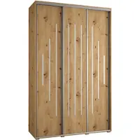 MEBLE KRYSPOL Cannes 12 Schrank mit 3 Schiebetüren - 205,2x150x60 cm - Artisan Artisan Silber