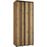 MEBLE KRYSPOL Davos 6 Schrank, zwei Türen - 235,2x120x45 cm - Artisan Artisan Schwarz