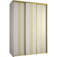 MEBLE KRYSPOL Davos 6 Schrank, drei Türen - 235,2x180x60 cm - Weiß Weiß Gold